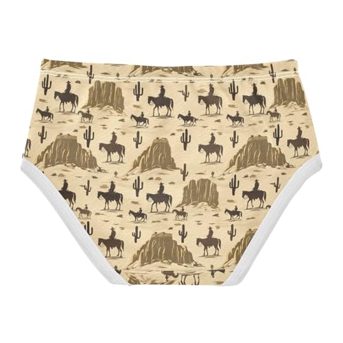 Joisal Durable Toddlers Underwear Floral 2t Cotton Panties for Girl Vintage Western Cowboy Brown Briefs Underpants2