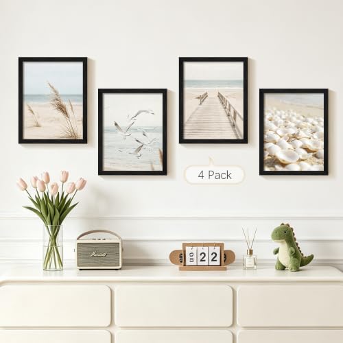 Image of 8.5x11 Solid Wood Picture Frame set of 4, Black Certificate Frames