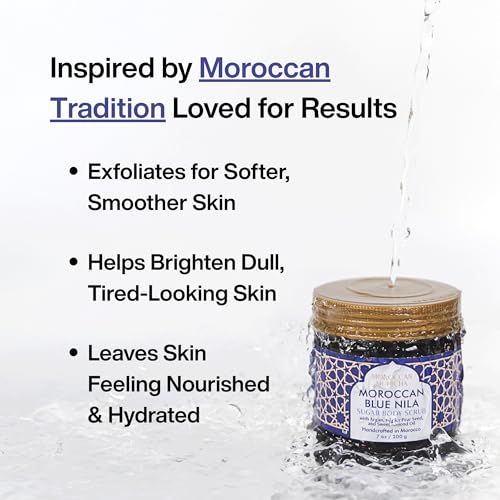 Moroccan Mchicha Moroccan Body Scrub Nila Mask with Argan Oil, Sweet Almond, Prickly Pear Seed Oil, Vitamin E Oil, and Shea Butter, Moroccan Body Care (7 oz)