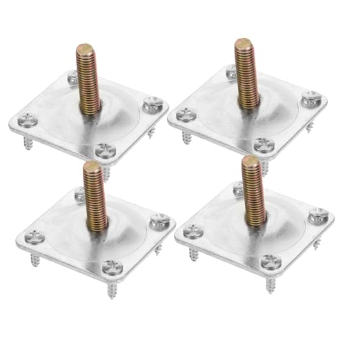 jojofuny 4sets Furniture Leg Attachment Plates Flat Mounting Plates for Sofa Couch Seat