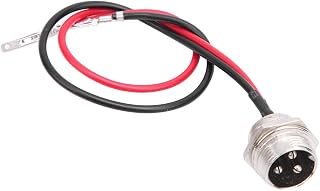 Porta de carregamento de scooter elétrica, conector de carregamento de scooter fácil de instalar 3 pinos 2 fios para scooter