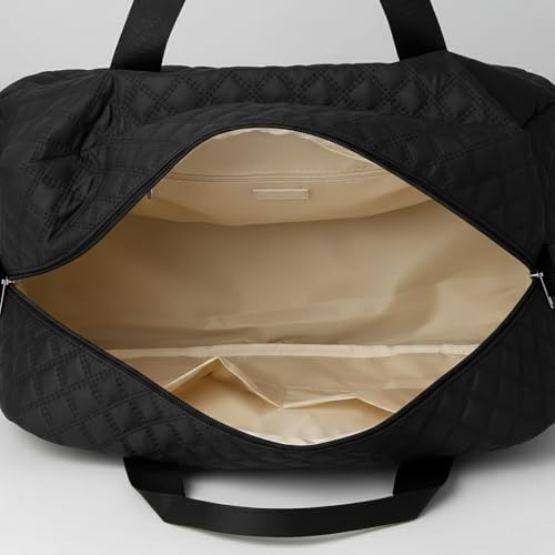 Image of WILDHORN 37 litres Nylon Travel Duffle Bag for Men & Women | 49 cm Weekender Gym Bag with Back Zipper Pocket & Trolley Strap | Overnight Cabin Luggage Shoulder Bag (Black)