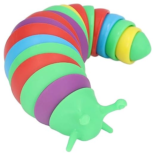 Lesma Articulada Fidget Toy Slug 3d Lagarta colorida Brinquedo