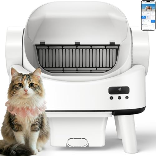 Self Cleaning Cat Litter Box, Open-Top Automatic Robot Litter Box...
