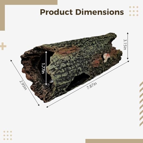 Hábitat para reptiles con forma de tronco hueco ideal para decorar acuarios 3