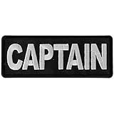Captain Patch - 4x1.5 inch - Embroidered Iron on Patch