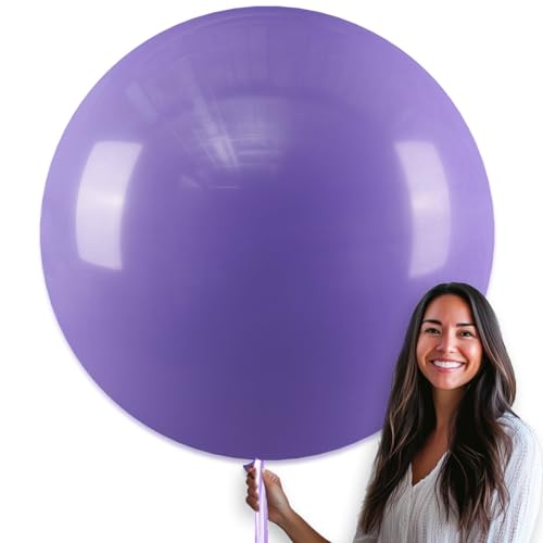 Image of PartyWoo Purple Balloons 4pcs 36 Inch Purple Latex Balloons for Birthday Baby Shower Anniversary Engagement Wedding Princess Bachelorette Bridal Shower Butterfly Party Decorations Purple-Y15