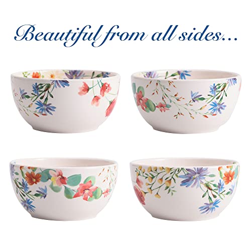 Bico Summer Provence Ceramic Bowls Set Of 4, 26Oz, For Pasta, Salad, Cereal, Soup & Microwave & Dishwasher Safe #TOP2