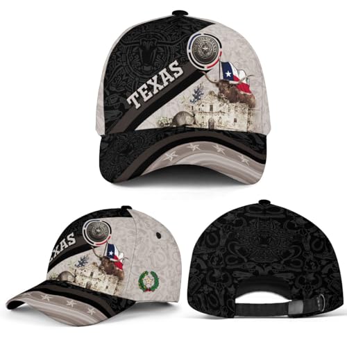 Image of Texans Caps for Men - Texas Baseball Cap and Hat - Texans Flag Cap