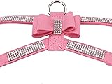 Kleines Hundegeschirr für Mädchen, mit Strass, für Damen, niedlich, ausgefallen, funkelnd, weich, hübscher Kristalldiamant für XS, Schwarz, Größe XS