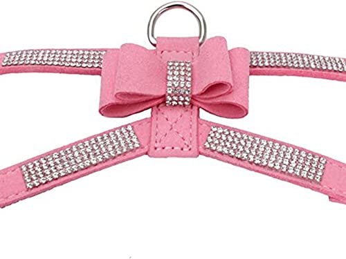 Kleines Hundegeschirr für Mädchen, mit Strass, für Damen, niedlich, ausgefallen, funkelnd, weich, hübscher Kristalldiamant für XS, Schwarz, Größe XS