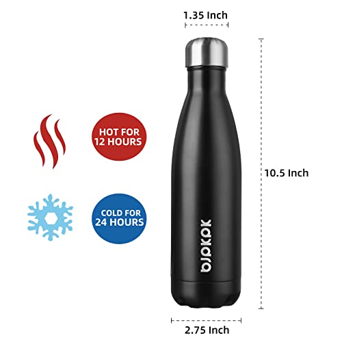 Image of BJPKPK 17 oz Insulated Water Bottle, Stainless Steel Flask, Leak Proof