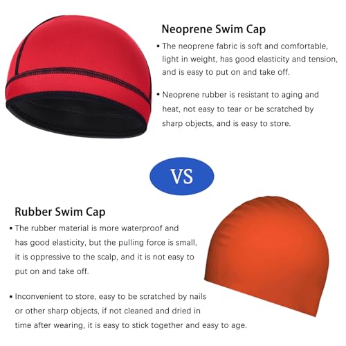 Image of DEHAI Neoprene Diving Hood Wetsuit Swimming Caps for Womens Mens Youth, 2mm 3mm Thermal Water Beanie Hat Keep Long Hair Dry for Curly Locs Braids