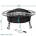 Sunnydaze 40-Inch Round Steel Fire Pit Table with Durable Spark Screen and Poker - Portable Design - Black - Four Star