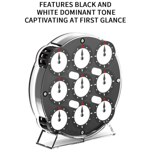 Image of QiYi Magnetic Clock | Professional 208-Magnet System | High-Precision Competition Logic Puzzle with Adjustable Tension & Inlaid Faces | Smooth Rounded Wheels for Speedcubing, Black