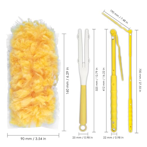 Image of 30 Count Feather Duster Refills for Swiffer Dusters Handle, 360 Degree Multi-Surface Duster Refill Kit with 1 Extended Handle and 1 Short Handle, Disposable Dust Removal Brush Heads for Electronics