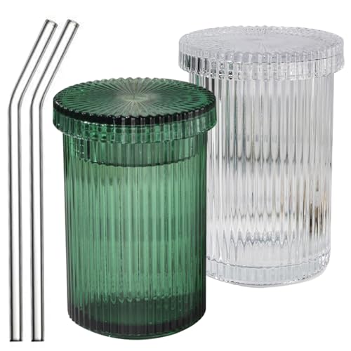 Fkngcp Rippenbrillen mit Deckel und Stroh