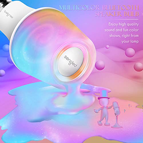 Image of Sengled Solo RGBW Bluetooth Light Bulb Speaker Multi Color Changing LED Light Bulb 60W Equivalent Dimmable App Controlled E26 Smart Music Bulb, Compatible with Alexa via Bluetooth Connection