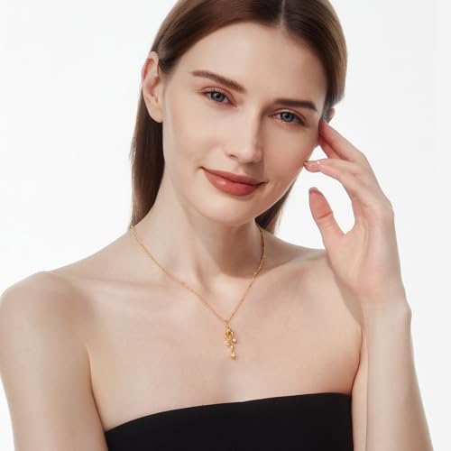 Cicy Bell 18k Gold Plated Necklace Trendy Irregular Melting Liquid Teardrop Cubic Zirconia Chunky Statement Station Chain Pendant Necklaces Jewelry Gifts4