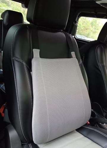 Image of HOMBOX Car Backrest Memory Foam Lumbar Support Cushion for Car Seat | Orthopedic Lower Back Support Pillow | Ergonomic Back Cushion for Driving, Office Chair & Home | Breathable Washable Cover I Grey
