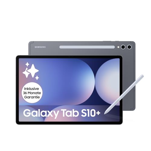 Samsung Galaxy Tab S10+ AI Tablet, Android Tablet, 12 GB RAM, 512 GB Speicher, AMOLED-Display, Antireflexionsbeschichtung, Inkl. S Pen, 5G, Moonstone Gray, 36 Monate Herstellergarantie