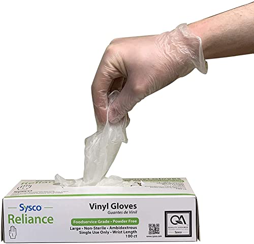 Sysco New Disposable Vinal Gloves Large 100 Per Box… #TOP2