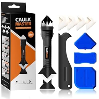 Silicone Caulking Tools 3 in 1, Sealant Finishing Tool with Grout Remove Scraper, Caulk Remover and Angle Scraper Glass Glue for Bathroom, Kitchen, Sink, Shower, Tile and Window Sealing