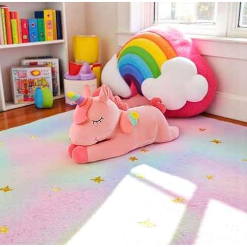 Image of DearJoy Flying Unicorn Soft Toy - Pink, 30cm
