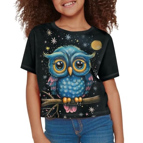 Image of Girl Crop Top Shirts for Summer Cute T Shirts Short Sleeve Tees for Kids 5-16