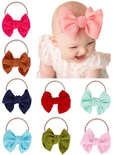Baby Headbands Turban Knotted, Girl's Hairbands for Newborn, Toddler and Children's (9 Pack-cl26)