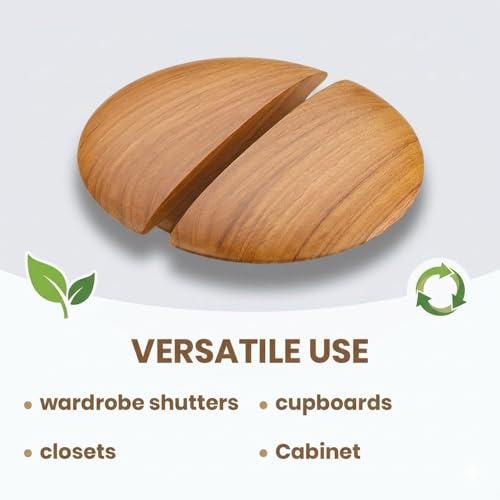 Image of Teak Wood Wooden Wardrobe Handle /Cabinet Handle /Wardrobe Door Pull Handle (8 x 4 Inch) Natural Wood Finish - Model 5034-| 3 Years Warranty |