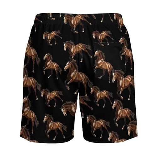 Horse Racing Mens Swim Trunks Swimming Board Shorts with Compression Liner Summer Beach Bottom4