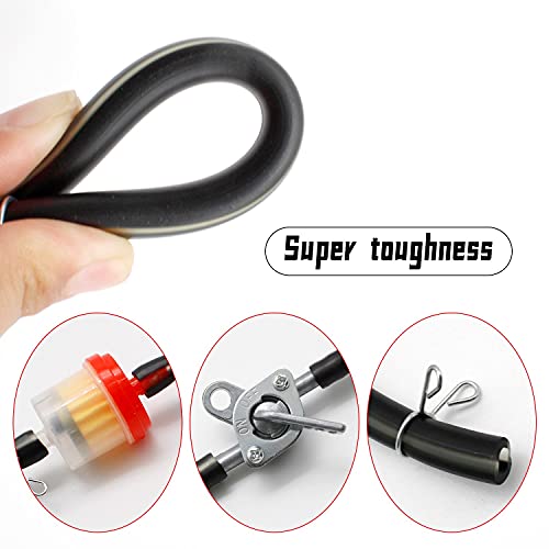 TIANLIN Filtre à Huile D'essence de Carburant, 1 Tuyau de Carburant Filtre à Huile 6 Clips de Tuyau de Carburant et 1 Interrupteur de Carburant, 3 Tuyau de Carburant, pour Moto, Voiture, Scooter - Image 4