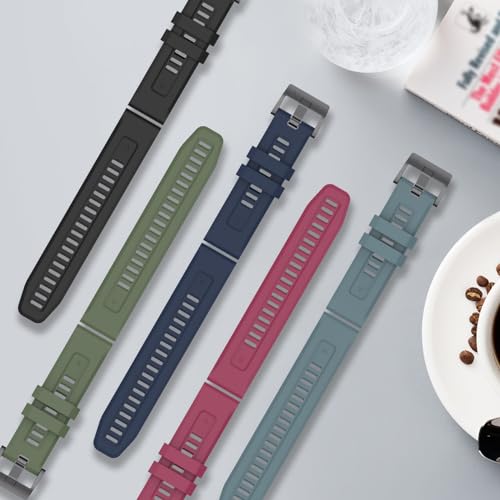 Image of Compatible with Garmin Fenix 7 Watch Band, Silicone Sport Strap for Fenix 6 /6 Pro, 5 /5 Plus, Epix,Instinct Crossover,Approach S60 S62, Forerunner 945, Quatix 6 (No Watch)