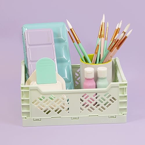 Image of Craftelier - Box for Organisation and Storage of Scrapbooking and Craft Materials | Foldable and Stackable Design | Large Size - Open Box Measures 24,5 x 18 x 10,8 cm - Colour Mint