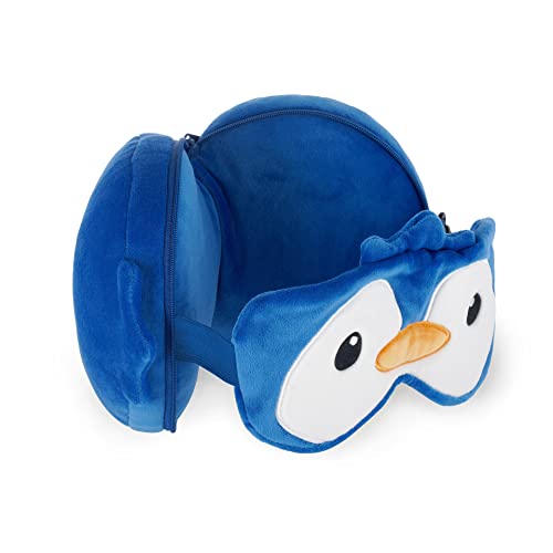 Coussin de voyage ultra compact à fermeture éclair et masque Penguin Legami