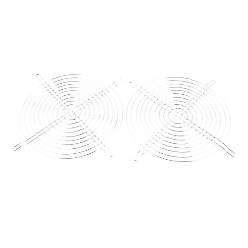 Grille pour ventilateur 200mm en métal robuste ton argent pour finition haut de gamme