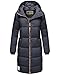 Produktbild MARIKOO Damen Wintermantel warmer Steppmantel mit Kapuze und hochwertigen roséfarbenen Details und Kapuze Nomadiaa 16 Navy Gr. XXL
