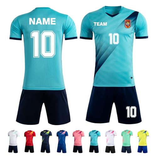 ORYG Custom Soccer Jerseys for Adult Personalized Boys Girls Soccer Team Uniforms with Name Number Logo Team Name Light Blue