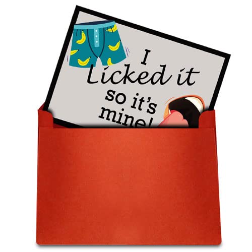 Lustige Geburtstagskarte „I Licked It So It's Mine“ – Für Ihn, 20,3 X 14,7 Cm, Freche Valentinstags- Oder Jubiläumskarte
