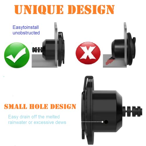 Image of RV Shore Power Inlet Charger Plug 15 Amp AC Port Plug 125 Volt Power Inlet Socket and Waterproof RV Electrical Outlet Receptacle Box Integrated Outdoor Extension Cord for Trailer Plug.