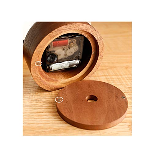 Kutdyk Desktop Small Desk Clock Black Walnut Solid Wood Bedside Desktop Small Clocks Home Simple Light Clock Ornaments #TOP6