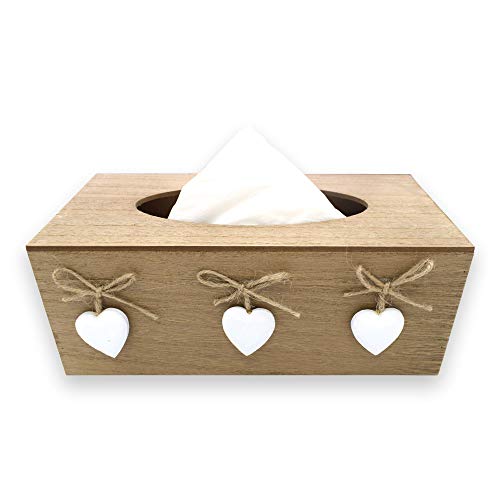 Image of Sterling Vintage Tissue Paper Holder Box Storage Cover Case Facial Napkin Holder with Lock Mechanism - Rectangular MDF Wood Finish with 2 Bottle Room Freshener (Tissue Box No -13)