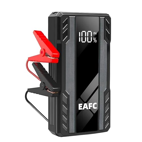 Arrancador de Coches, EAFC 1200A Arrancador de Baterias de Coche 12V(para 6.0L de Gasolina o 4.0L de Diésel), Jump Starter Portátil, Carga Rápida Espera Larga