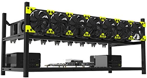 8 GPU Minercase V3C Aluminum Stackable Mining Rig Open Air Frame Case (BlackStorm)