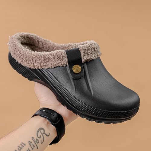 Fur Lined Clogs for Women Slip on Faux Fur Fluffy Plush Indoor Outdoor Slippers Memory Foam Pillow Slippers Warm Winter Shoes Waterproof Mules Fuzzy Sherpa Slipper3