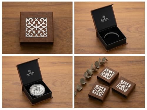 Image of AuGrav Jewels Personalized Photo Engraved Silver Coin | 999 Pure Silver Certified | Custom Wedding, Anniversary & Special Occasion Gift | 1-5-10-20-25-30-50-100 Grams