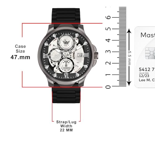 Image of Chronograph Look Gun Metal Round Dial Date Working Arabic Magnet Silicone Strap Watch for Men