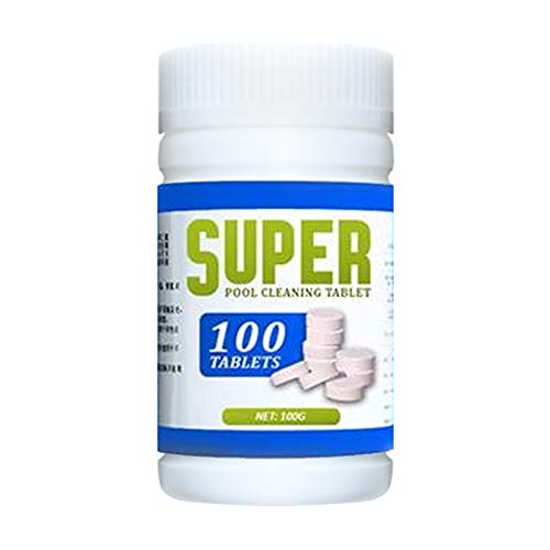 MIJI 100g Bottled Tablets Swimming Pool Cleaner Multi Use Tub Cleaning Purifier Disinfection Effervescent Tablets Effectively Purify Pool Water for Swimming Pools Slower Dissolving