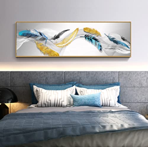 Peinture abstraite sur toile pour décoration de salon et tête de lit